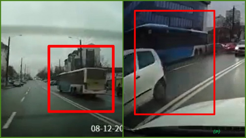 VIDEO // Momentul în care autobuzul se izbește în automobilele de pe Vasile Alecsandri